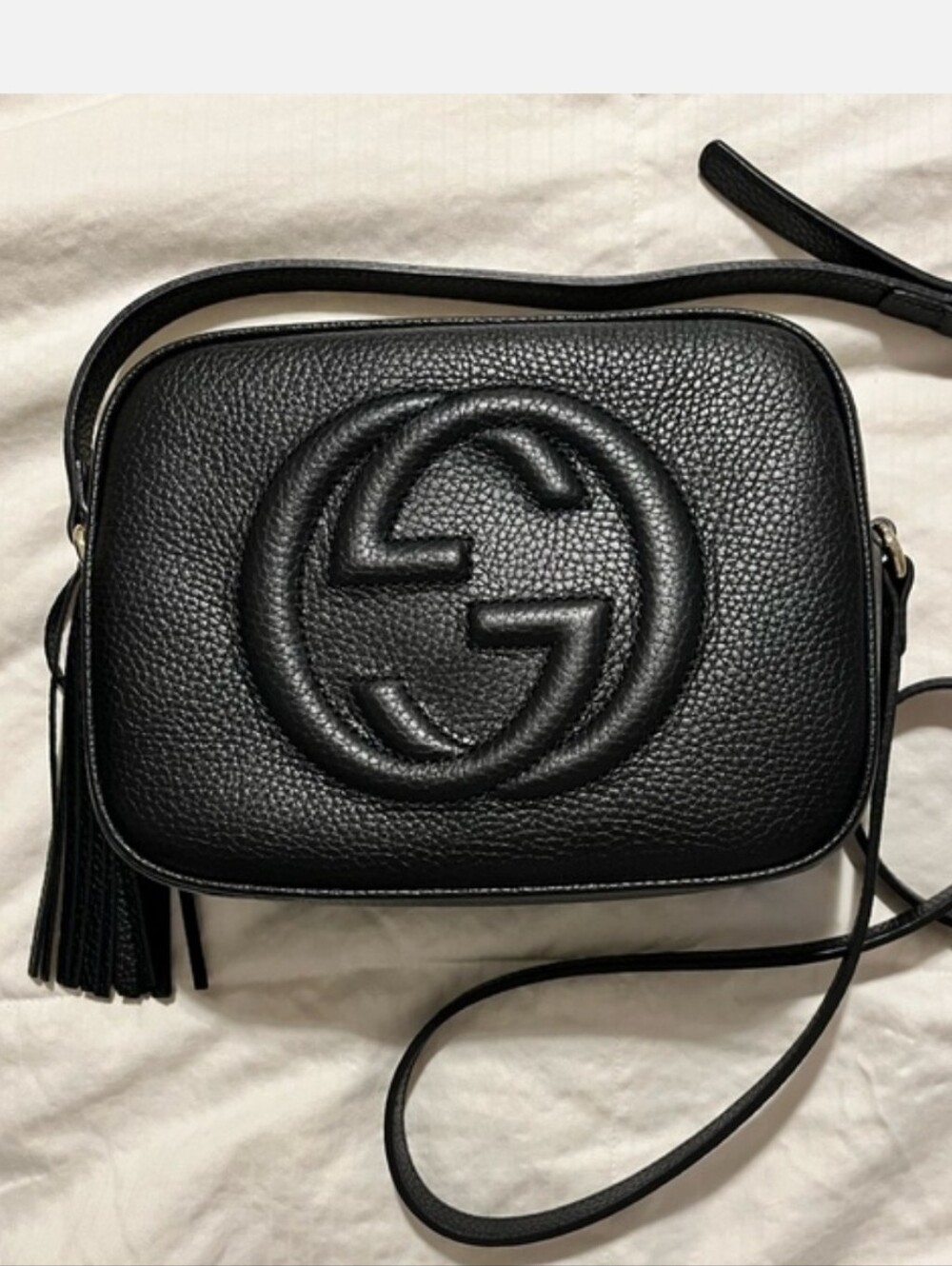 Gucci Authentic Black Soho Disco Leather Crossbody Bag Box & Papers